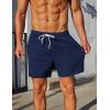 COOFANDY Mens Casual Shorts 5″ Elastic Drawstring Shorts Summer Beach Athletic Shorts(Navy Blue)