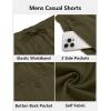 COOFANDY Men’s Casual Shorts 7 inch Elastic Waist Drawstring Lightweight Summer Beach Shorts with Pockets(Army Green)