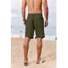 COOFANDY Men’s Casual Shorts 7 inch Elastic Waist Drawstring Lightweight Summer Beach Shorts with Pockets(Army Green)