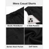 COOFANDY Men’s Casual Shorts 7 inch Elastic Waist Drawstring Lightweight Summer Beach Shorts with Pockets(Black)