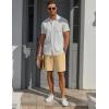 COOFANDY Men’s Casual Shorts 7 inch Elastic Waist Drawstring Lightweight Summer Beach Shorts with Pockets(Khaki)