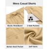 COOFANDY Men’s Casual Shorts 7 inch Elastic Waist Drawstring Lightweight Summer Beach Shorts with Pockets(Khaki)