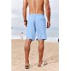 COOFANDY Men’s Casual Shorts 7 inch Elastic Waist Drawstring Lightweight Summer Beach Shorts with Pockets(Light Blue)