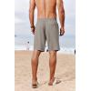 COOFANDY Men’s Casual Shorts 7 inch Elastic Waist Drawstring Lightweight Summer Beach Shorts with Pockets(Light Grey)