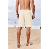 COOFANDY Men’s Casual Shorts 7 inch Elastic Waist Drawstring Lightweight Summer Beach Shorts with Pockets(Light Khaki)