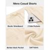 COOFANDY Men’s Casual Shorts 7 inch Elastic Waist Drawstring Lightweight Summer Beach Shorts with Pockets(Light Khaki)