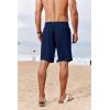 COOFANDY Men’s Casual Shorts 7 inch Elastic Waist Drawstring Lightweight Summer Beach Shorts with Pockets(Navy Blue)