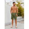 COOFANDY Men’s Casual Shorts Drawstring Summer Beach Shorts Lightweight Elastic Waist Vacation Short with Pockets(Army Green)