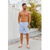 COOFANDY Men’s Casual Shorts Drawstring Summer Beach Shorts Lightweight Elastic Waist Vacation Short with Pockets(Light Blue)