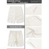 COOFANDY Men’s Casual Shorts Linen Flat Front Shorts Elastic Waist Summer Beach Shorts(A_white)
