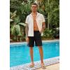 COOFANDY Men’s Casual Shorts Linen Flat Front Shorts Elastic Waist Summer Beach Shorts(Black)