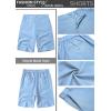 COOFANDY Men’s Casual Shorts Linen Flat Front Shorts Elastic Waist Summer Beach Shorts(Blue)