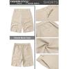 COOFANDY Men’s Casual Shorts Linen Flat Front Shorts Elastic Waist Summer Beach Shorts(Light Khaki)