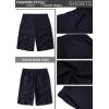 COOFANDY Men’s Casual Shorts Linen Flat Front Shorts Elastic Waist Summer Beach Shorts(Navy Blue)