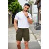 COOFANDY Men’s Casual Shorts Waffle Elastic Waist Drawstring Shorts Lightweight Summer Beach Shorts(Army Green)