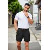 COOFANDY Men’s Casual Shorts Waffle Elastic Waist Drawstring Shorts Lightweight Summer Beach Shorts(Black)