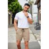COOFANDY Men’s Casual Shorts Waffle Elastic Waist Drawstring Shorts Lightweight Summer Beach Shorts(Khaki)