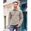 COOFANDY Men’s Casual Slim Fit Pullover Sweater Knitted Thermal Sweatshirt(A-light Khaki)