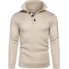 COOFANDY Men’s Casual Slim Fit Pullover Sweater Knitted Thermal Sweatshirt(Apricot)