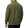 COOFANDY Men’s Casual Suede Bomber Jacket Lightweight Full Zip Up Jackets Vintage Faux Leather Jacket(Army Green)