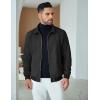COOFANDY Men’s Casual Suede Bomber Jacket Lightweight Full Zip Up Jackets Vintage Faux Leather Jacket(Black)