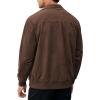 COOFANDY Men’s Casual Suede Bomber Jacket Lightweight Full Zip Up Jackets Vintage Faux Leather Jacket(Brown)
