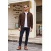 COOFANDY Men’s Casual Suede Bomber Jacket Lightweight Full Zip Up Jackets Vintage Faux Leather Jacket(Brown)