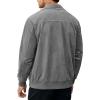 COOFANDY Men’s Casual Suede Bomber Jacket Lightweight Full Zip Up Jackets Vintage Faux Leather Jacket(Dark Grey)