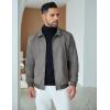 COOFANDY Men’s Casual Suede Bomber Jacket Lightweight Full Zip Up Jackets Vintage Faux Leather Jacket(Dark Grey)