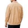 COOFANDY Men’s Casual Suede Bomber Jacket Lightweight Full Zip Up Jackets Vintage Faux Leather Jacket(Light Tan)