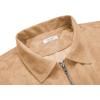 COOFANDY Men’s Casual Suede Bomber Jacket Lightweight Full Zip Up Jackets Vintage Faux Leather Jacket(Light Tan)