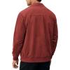 COOFANDY Men’s Casual Suede Bomber Jacket Lightweight Full Zip Up Jackets Vintage Faux Leather Jacket(Wine Red)