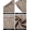 COOFANDY Mens Casual Summer Beach Linen Shorts 9 Inch Lightweight Drawstring Elastic Waist Shorts with Pockets(Brown)