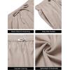 COOFANDY Mens Casual Summer Beach Linen Shorts 9 Inch Lightweight Drawstring Elastic Waist Shorts with Pockets(Khaki)