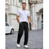 COOFANDY Mens Casual Sweatpants Open Bottom Lounge Pants Lightweight Baggy Workout Yoga Track Pants(Black)
