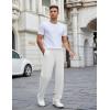 COOFANDY Mens Casual Sweatpants Open Bottom Lounge Pants Lightweight Baggy Workout Yoga Track Pants(White)