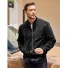COOFANDY Men’s Casual Varsity Jacket Vintage Lightweight Suede Bomber Jackets(Black)