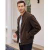 COOFANDY Men’s Casual Varsity Jacket Vintage Lightweight Suede Bomber Jackets(Brown)