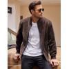 COOFANDY Men’s Casual Varsity Jacket Vintage Lightweight Suede Bomber Jackets(Brown)