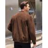 COOFANDY Men’s Casual Varsity Jacket Vintage Lightweight Suede Bomber Jackets(Brown)