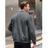 COOFANDY Men’s Casual Varsity Jacket Vintage Lightweight Suede Bomber Jackets(Dark Grey)