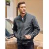 COOFANDY Men’s Casual Varsity Jacket Vintage Lightweight Suede Bomber Jackets(Dark Grey)