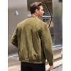 COOFANDY Men’s Casual Varsity Jacket Vintage Lightweight Suede Bomber Jackets(Green)