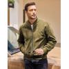 COOFANDY Men’s Casual Varsity Jacket Vintage Lightweight Suede Bomber Jackets(Green)