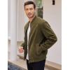 COOFANDY Men’s Casual Varsity Jacket Vintage Lightweight Suede Bomber Jackets(Green)