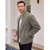 COOFANDY Men’s Casual Varsity Jacket Vintage Lightweight Suede Bomber Jackets(Grey)