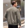 COOFANDY Men’s Casual Varsity Jacket Vintage Lightweight Suede Bomber Jackets(Grey)