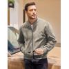 COOFANDY Men’s Casual Varsity Jacket Vintage Lightweight Suede Bomber Jackets(Grey)