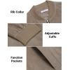 COOFANDY Men’s Casual Varsity Jacket Vintage Lightweight Suede Bomber Jackets(Khaki)