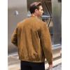 COOFANDY Men’s Casual Varsity Jacket Vintage Lightweight Suede Bomber Jackets(Light Brown)